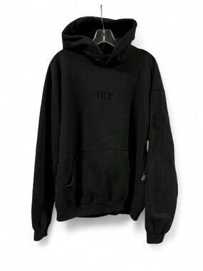 Tier NY oversized solid black hoodie size large